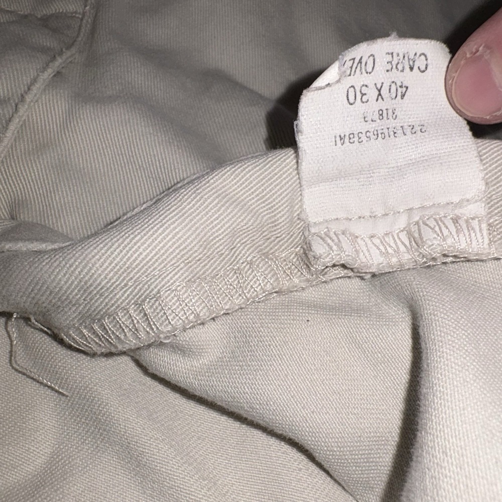Vintage Polo Ralph Lauren Hammond Chino Pants Men 40x30 Ivory Pleated Small Spot - Picture 5 of 8